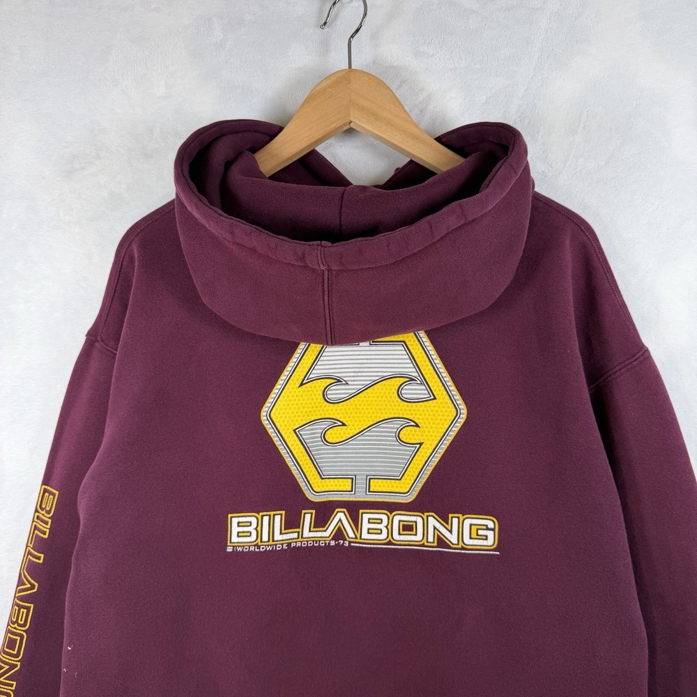 Vintage Y2K Quad Hit Billabong Hoodie Skater Surf Sweatshirt Men's Size Large